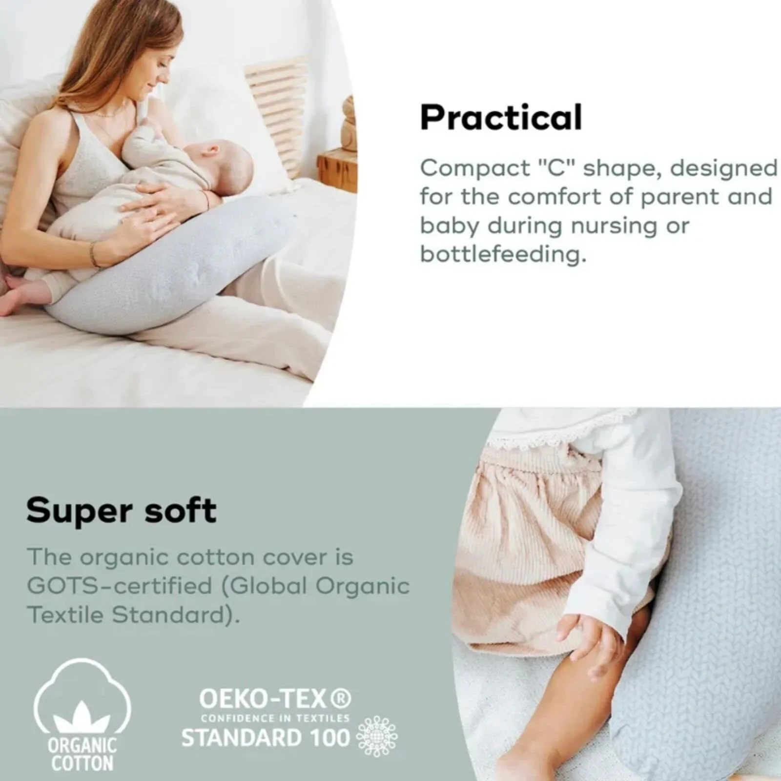 Babymoov Feeding Pillow - Mineral Grey - Image 6