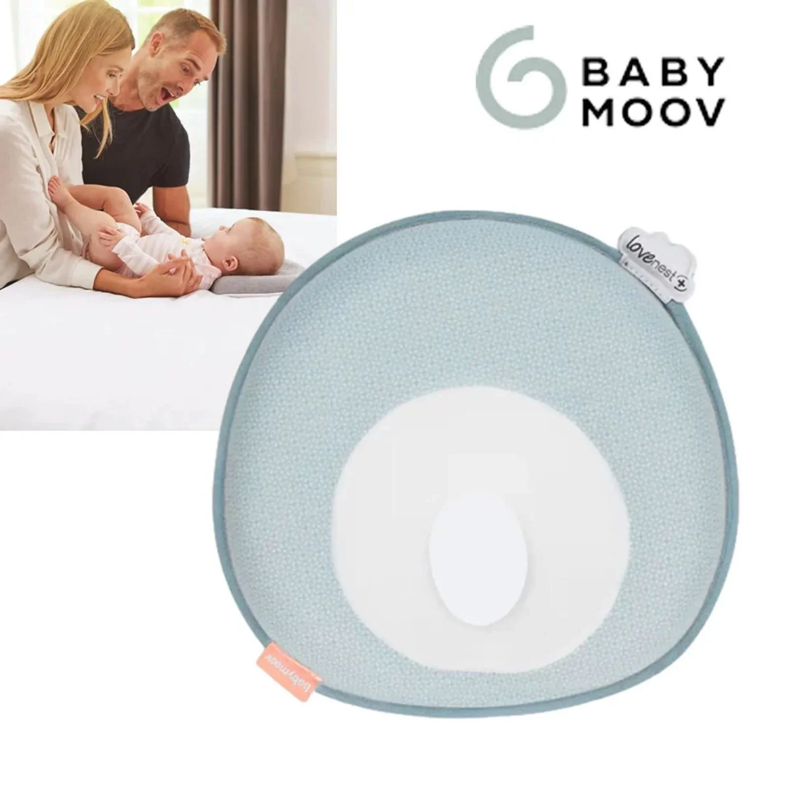 Babymoov Lovenest Origininal Organic Coton Head Pillow - Mosaic - Image 3