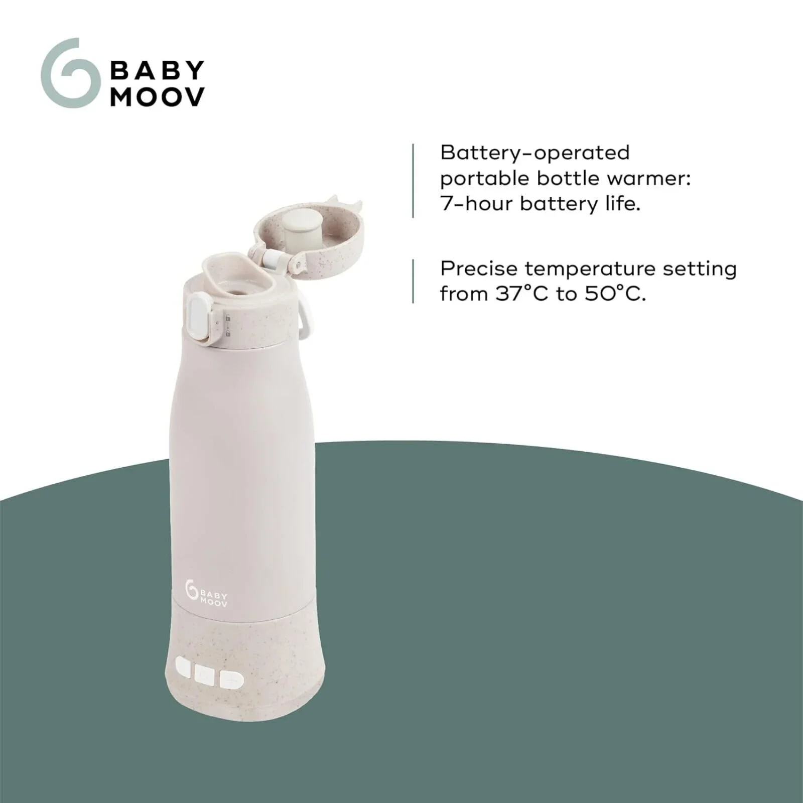 Babymoov Moov & Feed Rechargeable Travel Bottle Warmer - Mineral Beige - Image 2