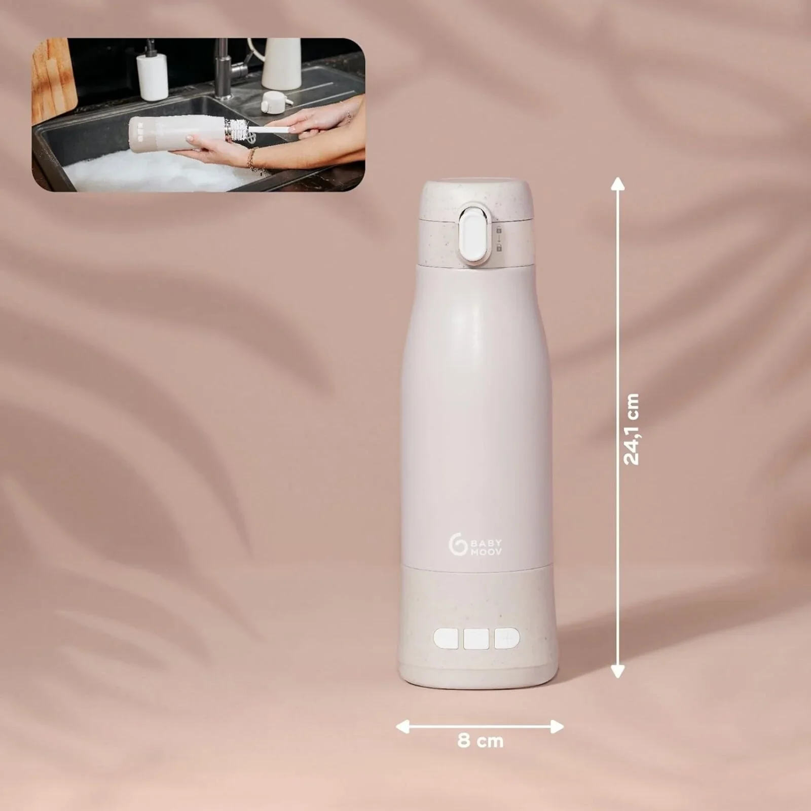 Babymoov Moov & Feed Rechargeable Travel Bottle Warmer - Mineral Beige - Image 6