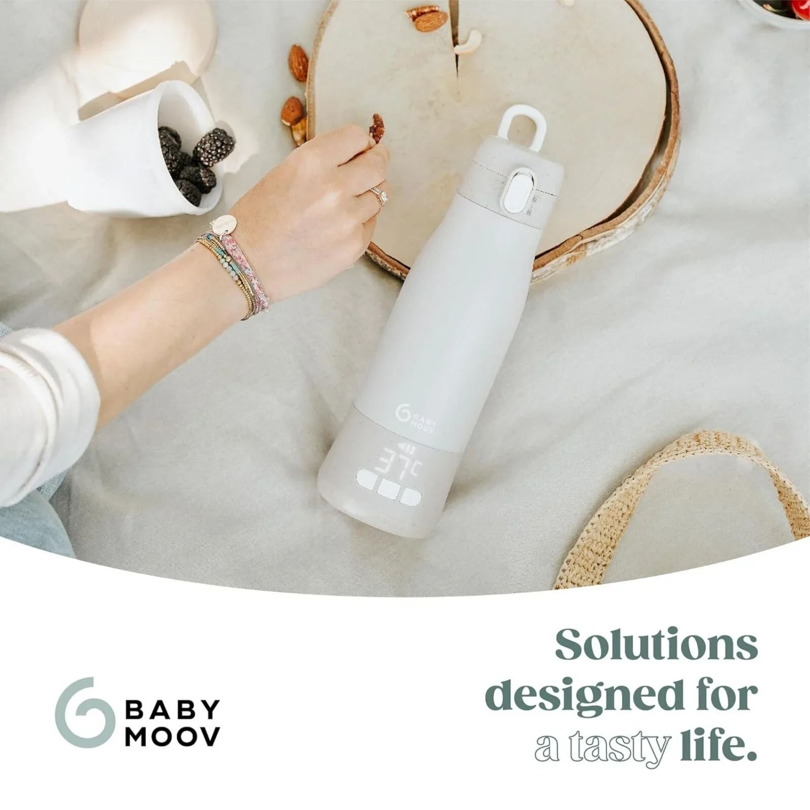 Babymoov Moov & Feed Rechargeable Travel Bottle Warmer - Mineral Beige - Image 7