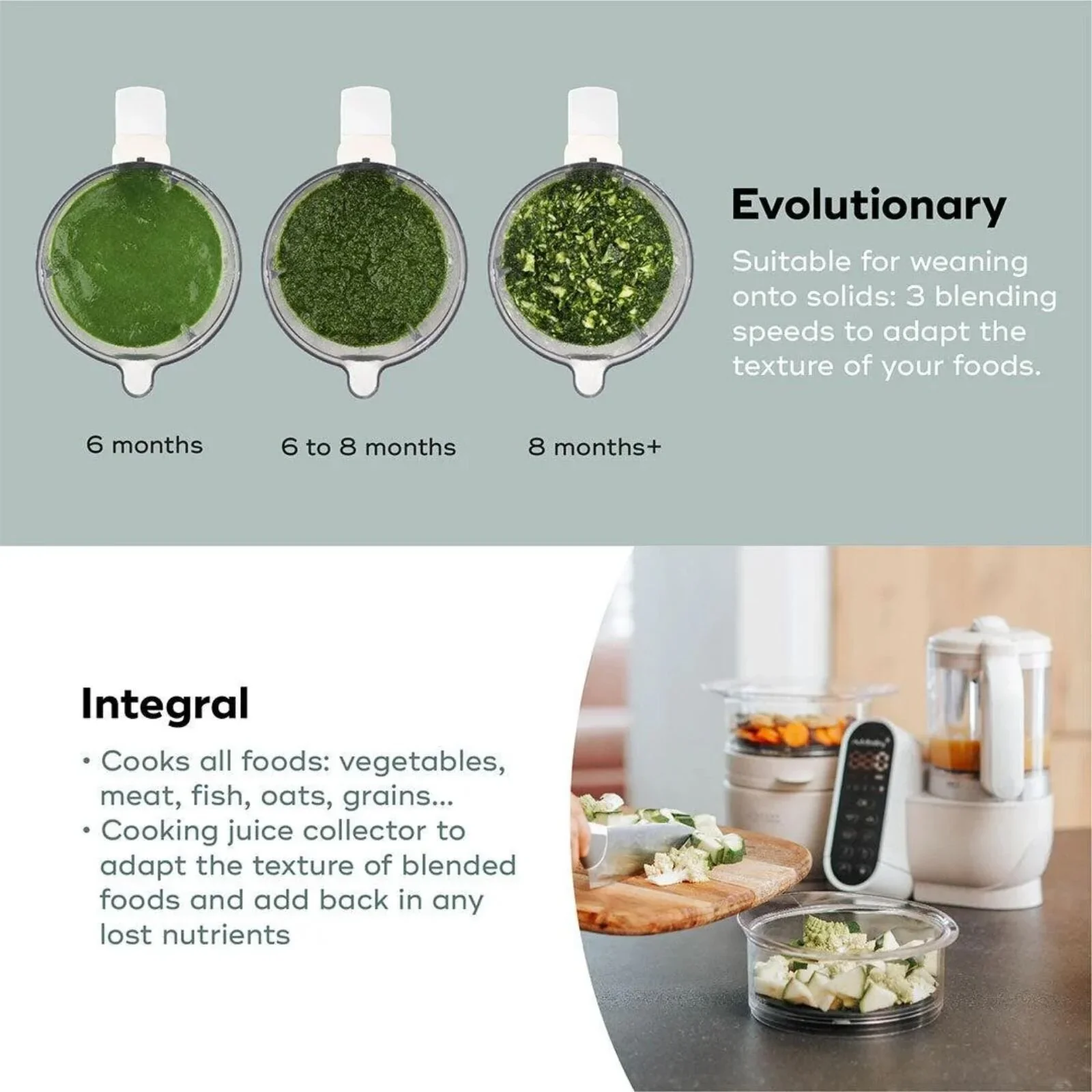 Babymoov Nutribaby (+) 6-in-1 Baby Food Maker - Mineral - Image 9