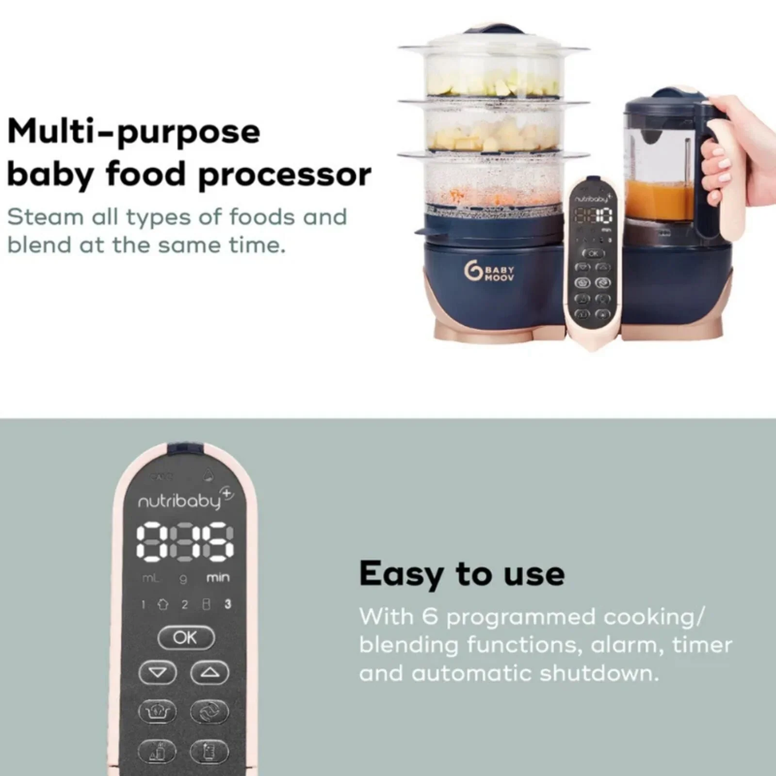 Babymoov Nutribaby Plus XL 5-in-1 Food Prep Machine - Image 5