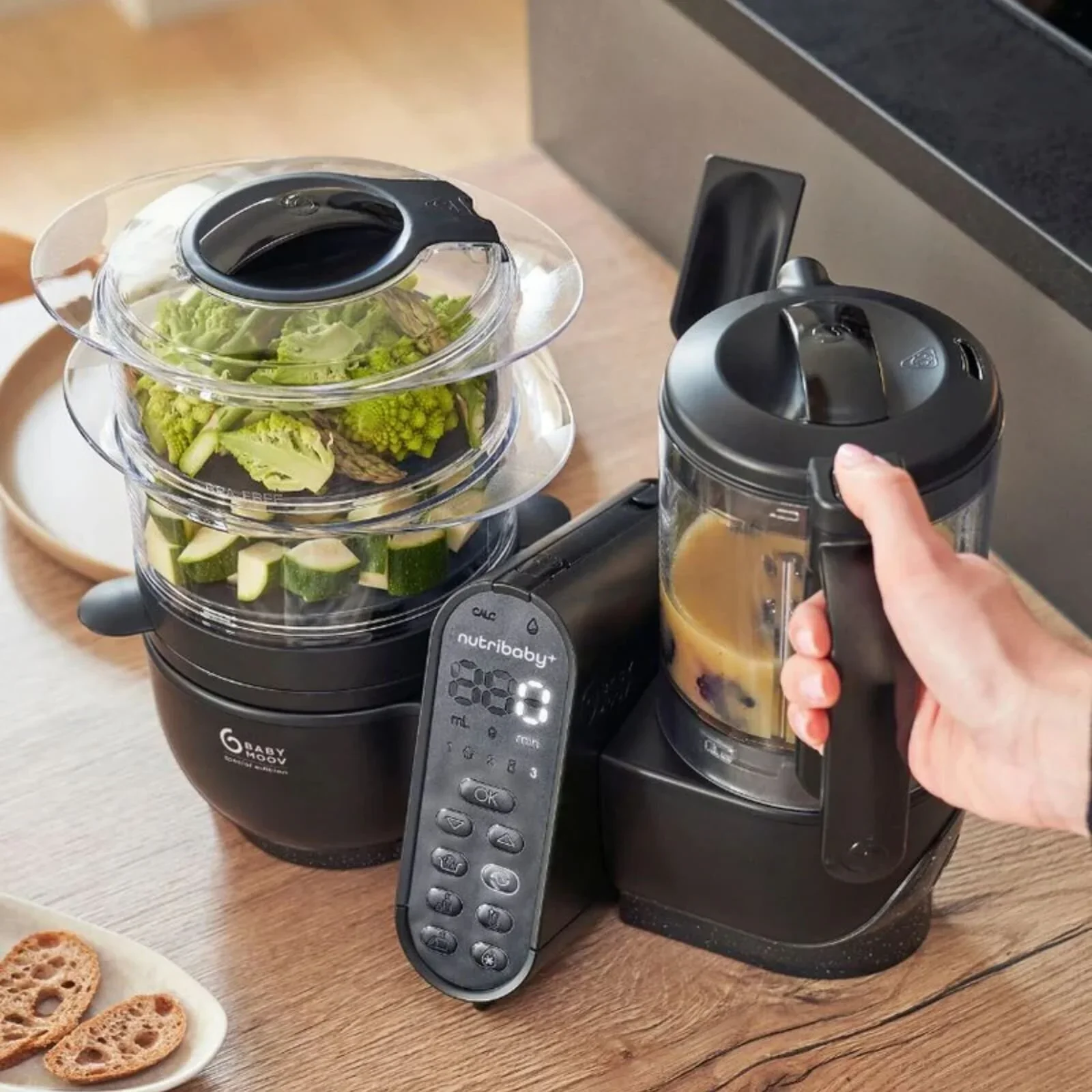 Babymoov Nutribaby (+) XL 6-in-1 Baby Food Maker - Black Edition - Image 11