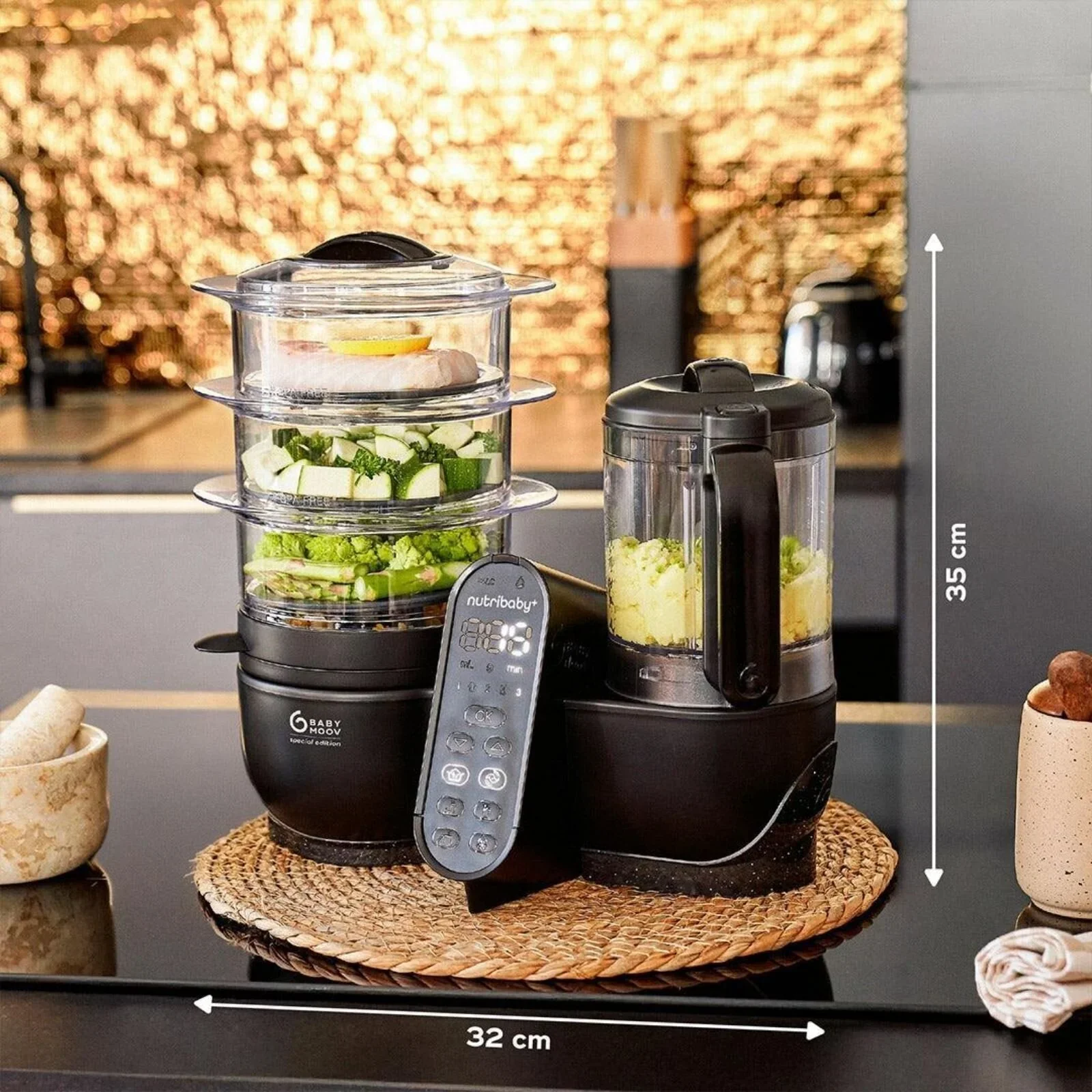 Babymoov Nutribaby (+) XL 6-in-1 Baby Food Maker - Black Edition - Image 13