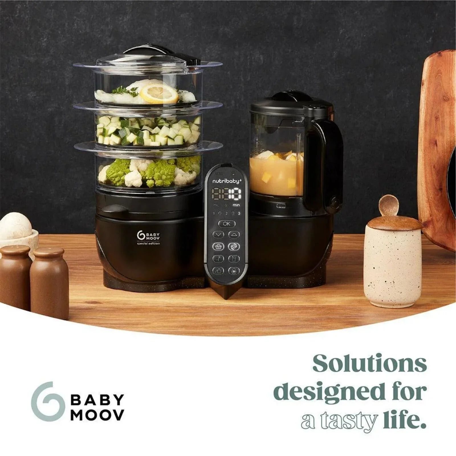 Babymoov Nutribaby (+) XL 6-in-1 Baby Food Maker - Black Edition - Image 14
