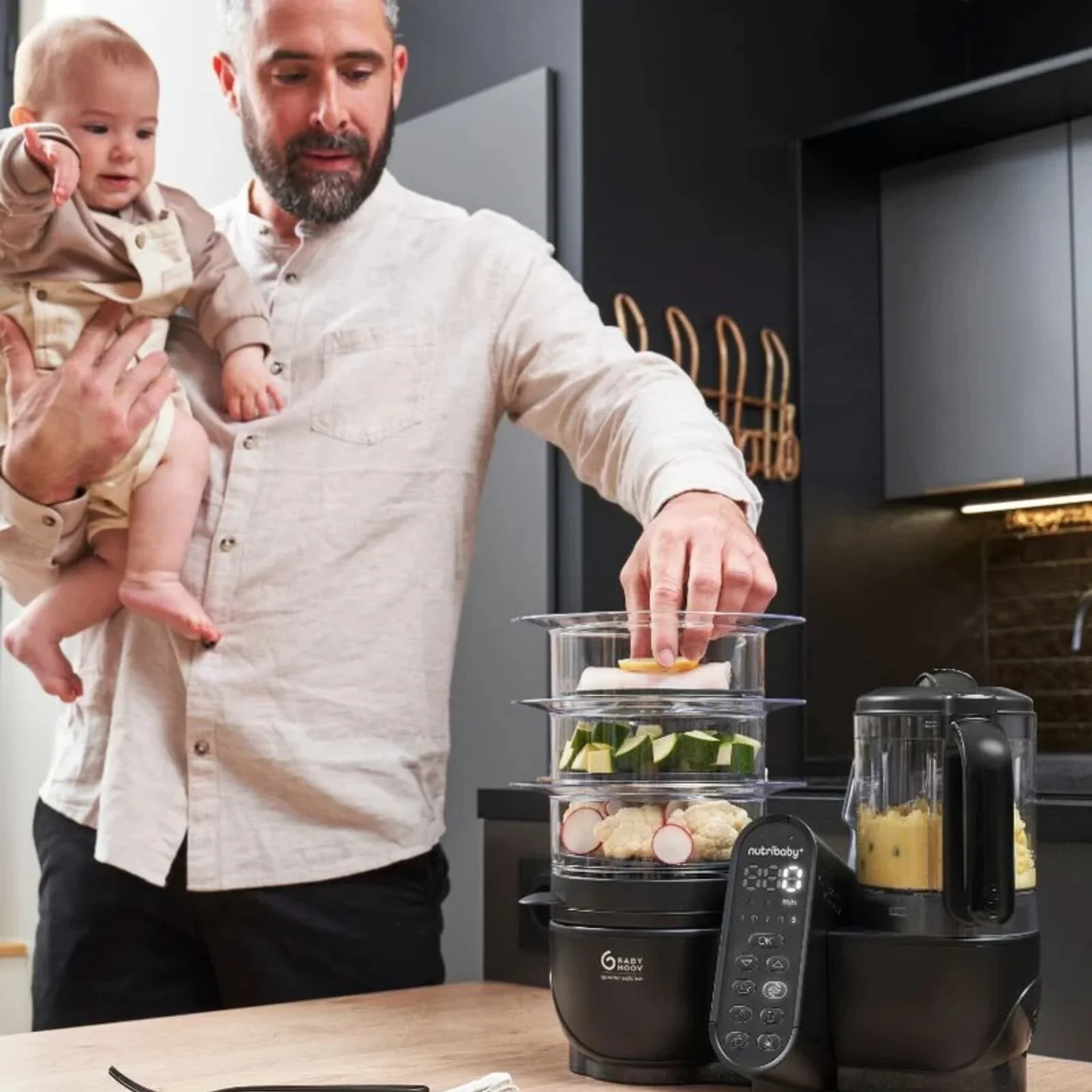 Babymoov Nutribaby (+) XL 6-in-1 Baby Food Maker - Black Edition - Image 15