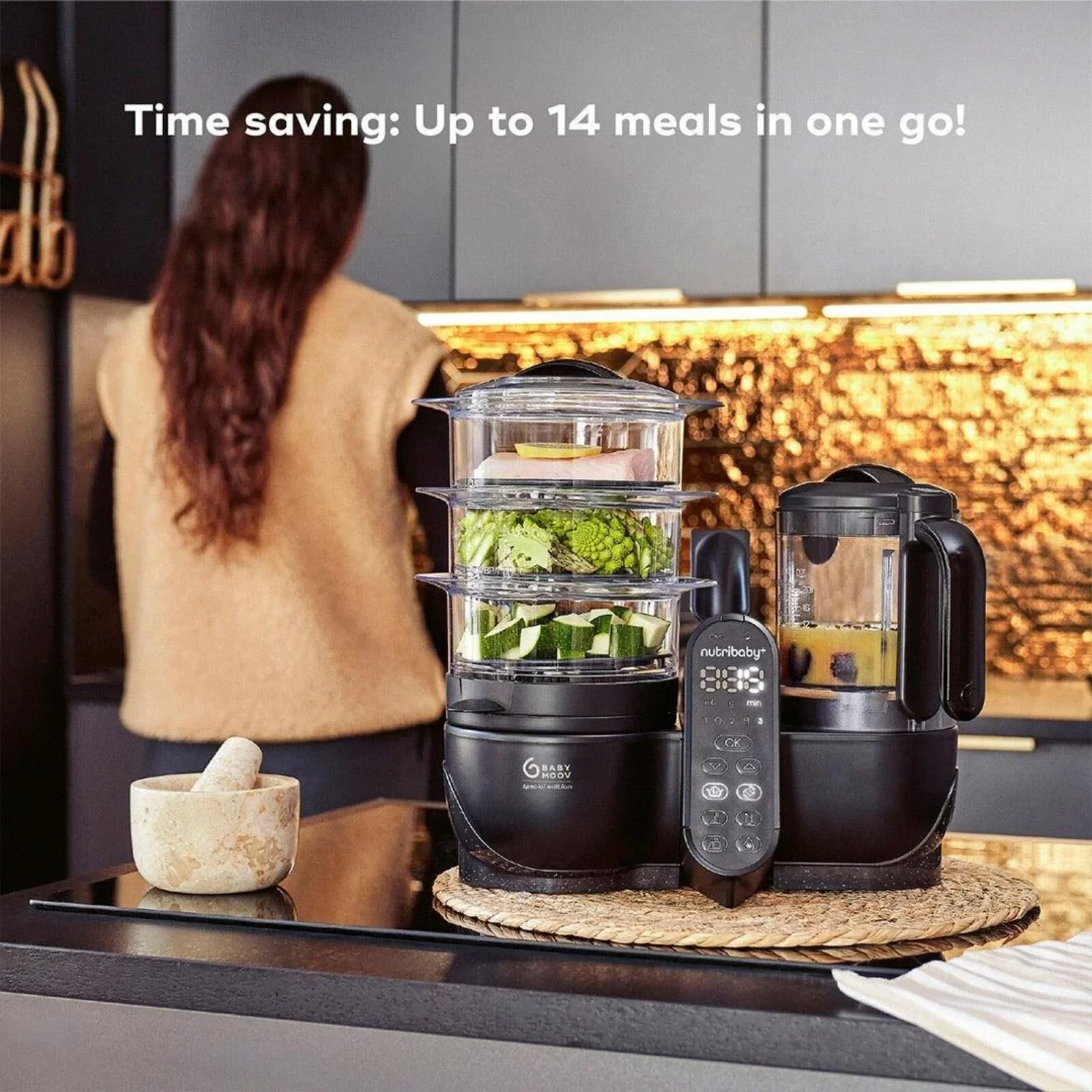 Babymoov Nutribaby (+) XL 6-in-1 Baby Food Maker - Black Edition - Image 8