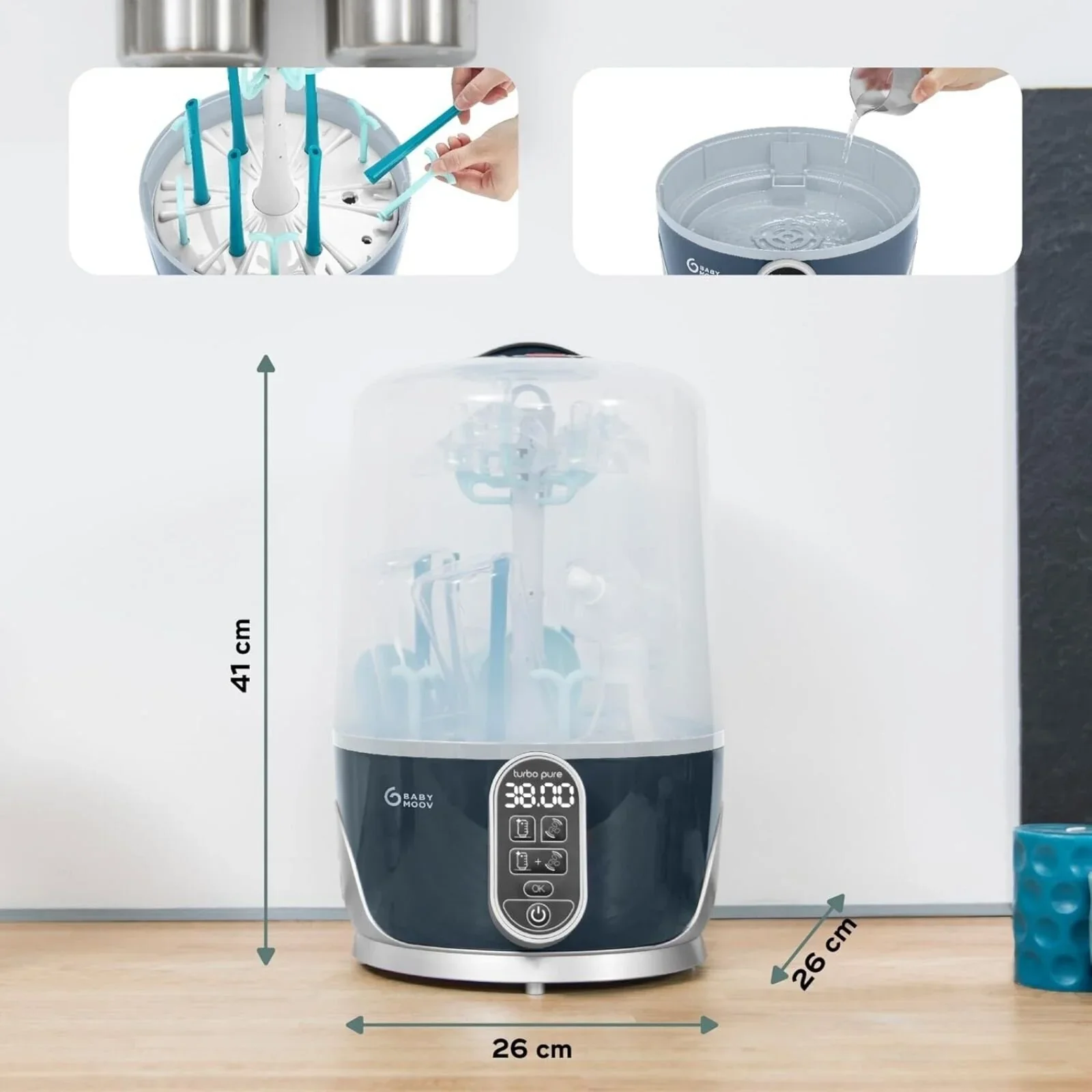 Babymoov Turbo Pure 3-in-1 Steriliser & Dryer & Purified Bottle Storage - Image 5
