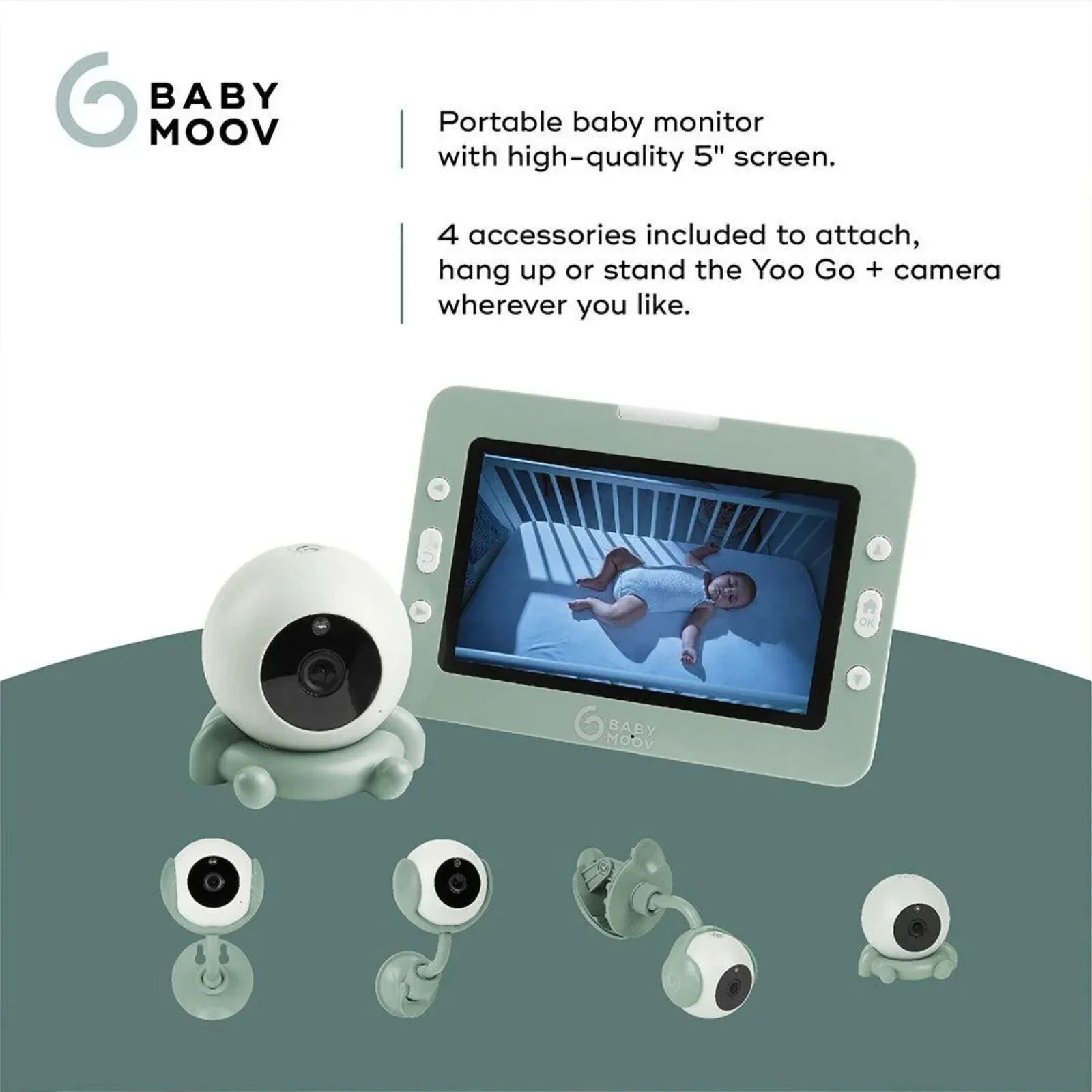 Babymoov Yoo Go Plus 5" HD Video Monitor - Green - Image 2