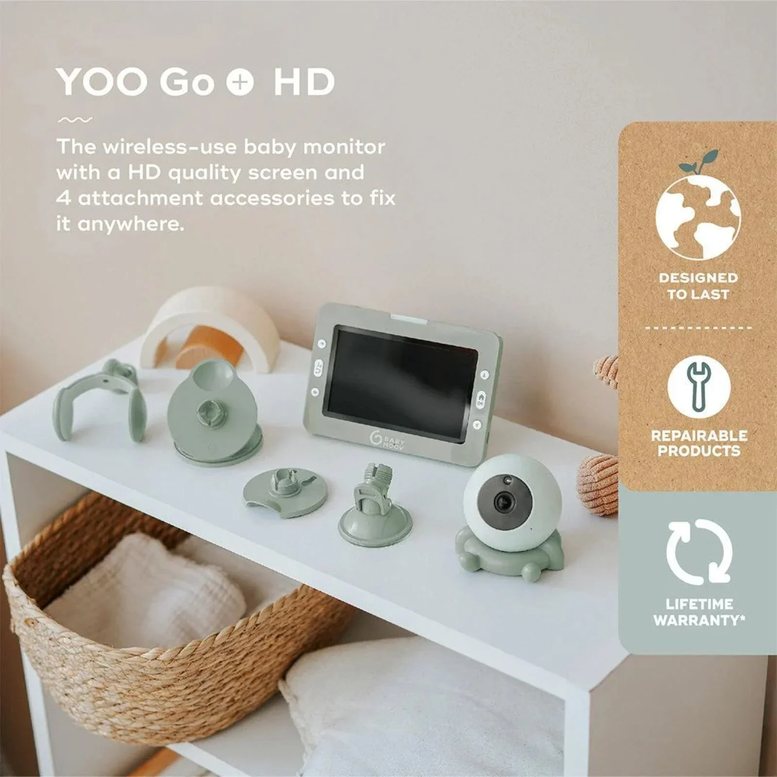 Babymoov Yoo Go Plus 5" HD Video Monitor - Green - Image 6