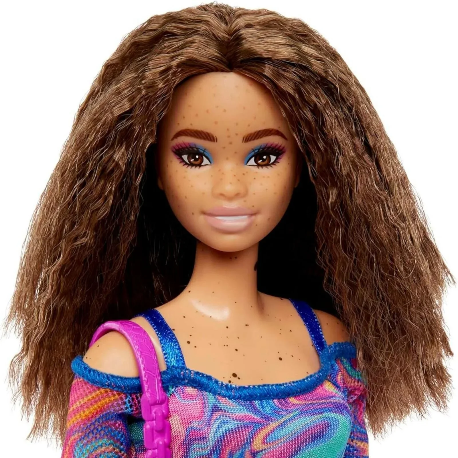 Barbie Fashionista Doll with Rainbow Marble Printed Dress - Image 2