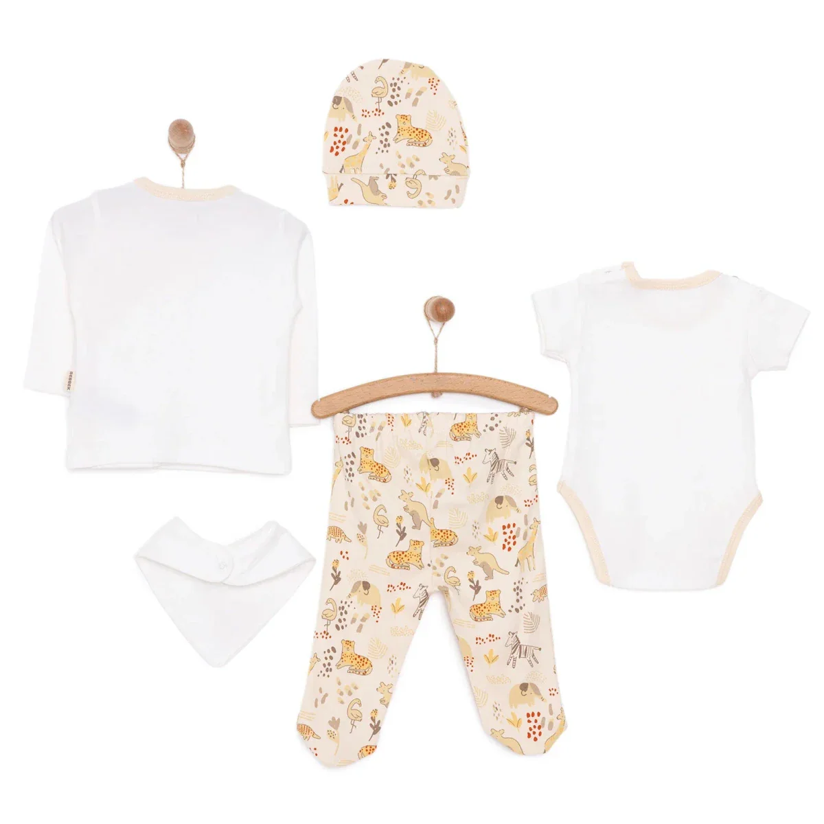 Bebbek Baby Girl 5 Pcs Newborn Starter Set - Ecru - Image 2