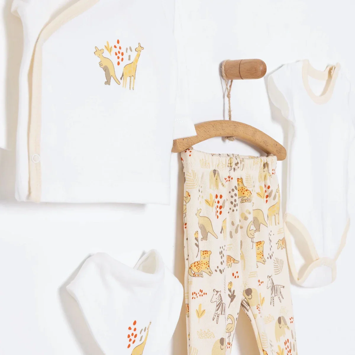 Bebbek Baby Girl 5 Pcs Newborn Starter Set - Ecru - Image 4