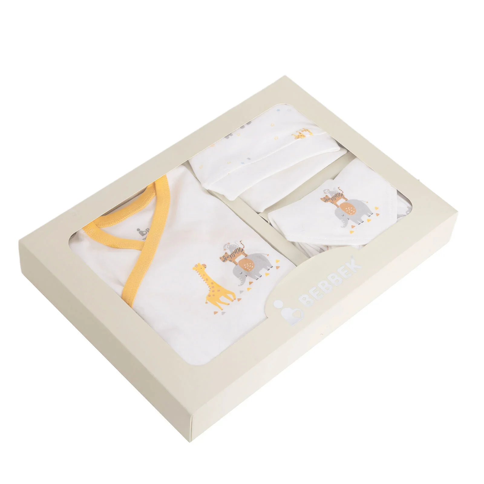 Bebbek Boy 5 Piece Newborn Gift Set - Ecru - Image 11