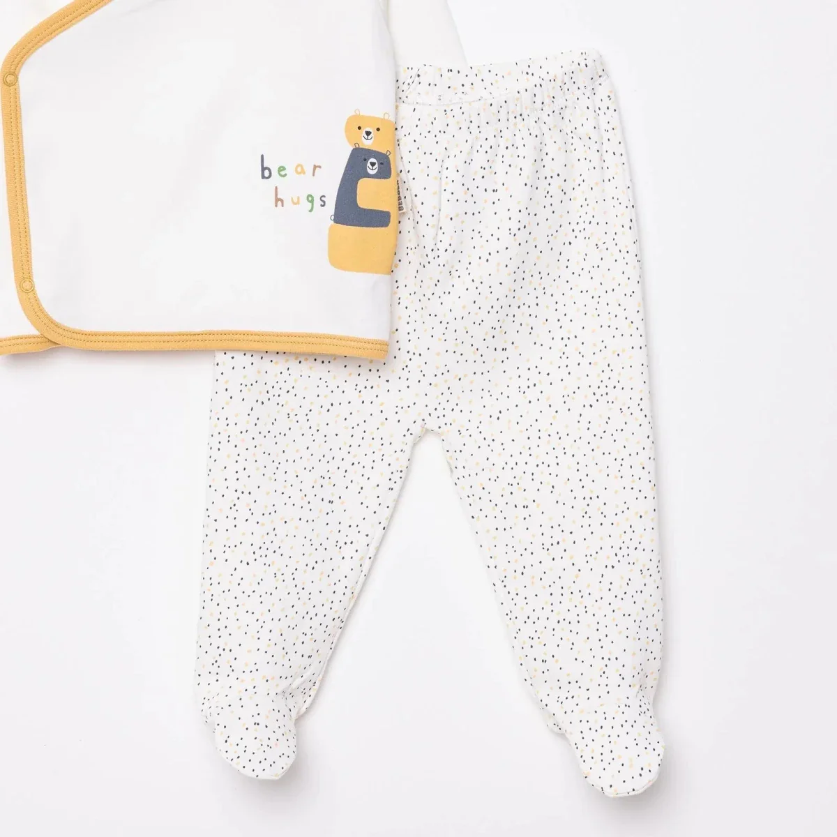 Bebbek Boys Vest Hat & Footed Bottom Set Peter Pan Collar - Ecru - Image 4