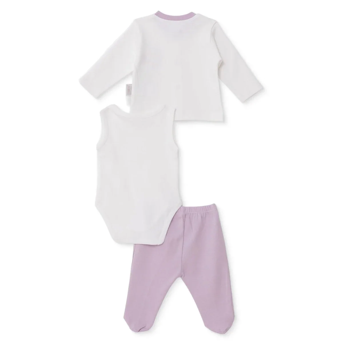 Bebbek Girls 10pc Newborn Set Animal with Poppers V-Neck Long Leg Long Sleeve - Ecru - Image 2