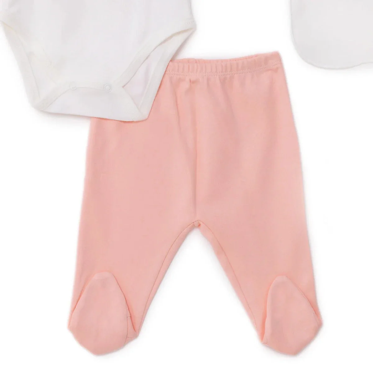 Bebbek Girls 10pcss Newborn Set Animal with Poppers V-Neck Long Leg Long Sleeve - Ecru - Image 6