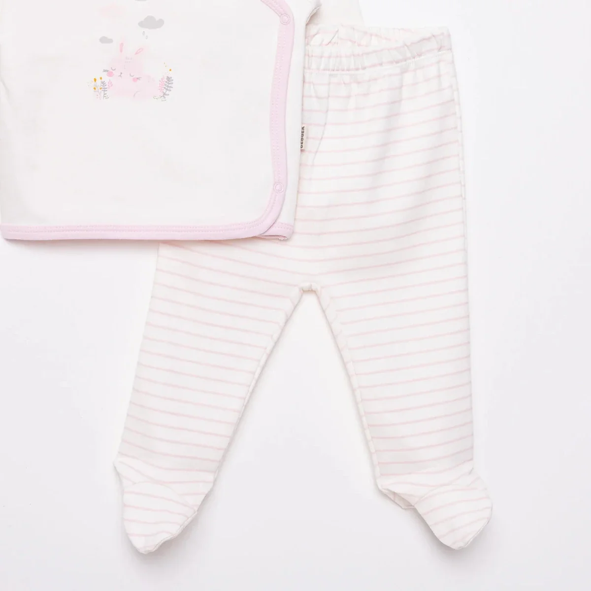 Bebbek Girls Vest Hat & Footed Bottom Set Peter Pan Collar - Ecru - Image 4