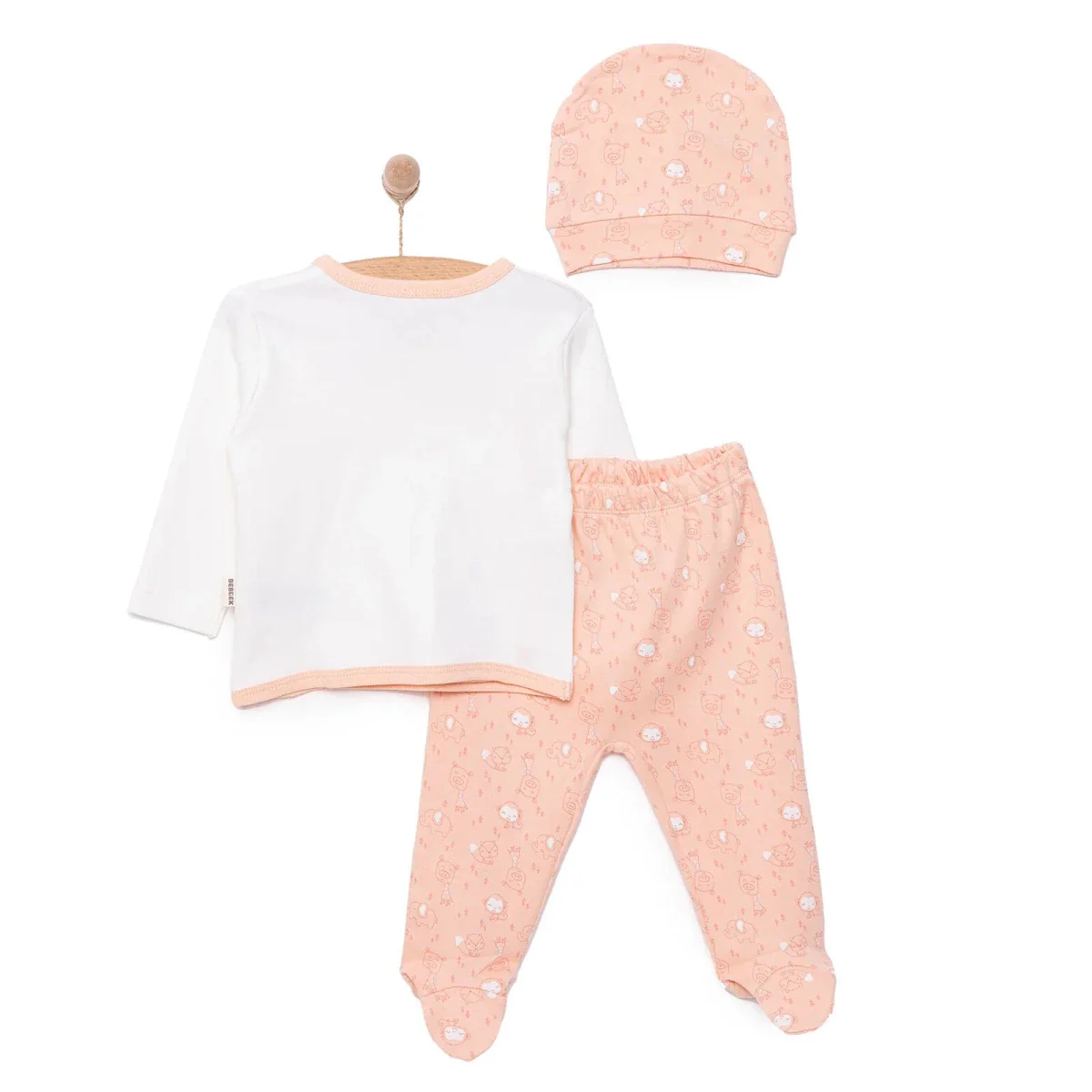 Bebbek Girls Vest Hat & Footed Bottom Set V-Neck - Vermilion - Image 2