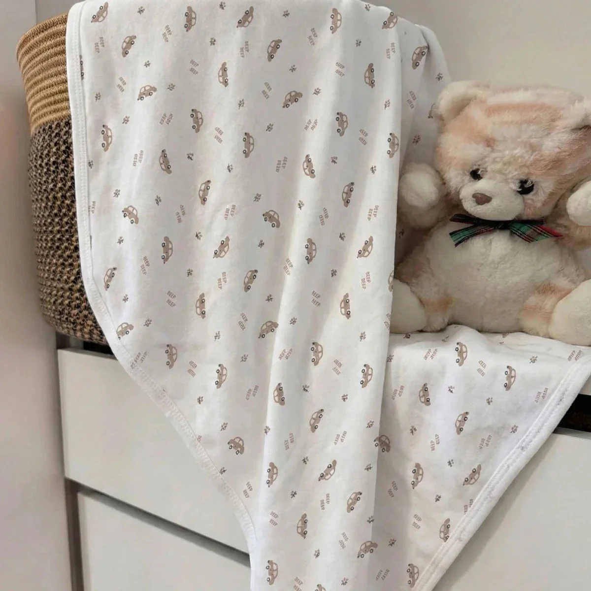 Bebecix Boys Cotton Jersey Blankets - Ecru - Image 2