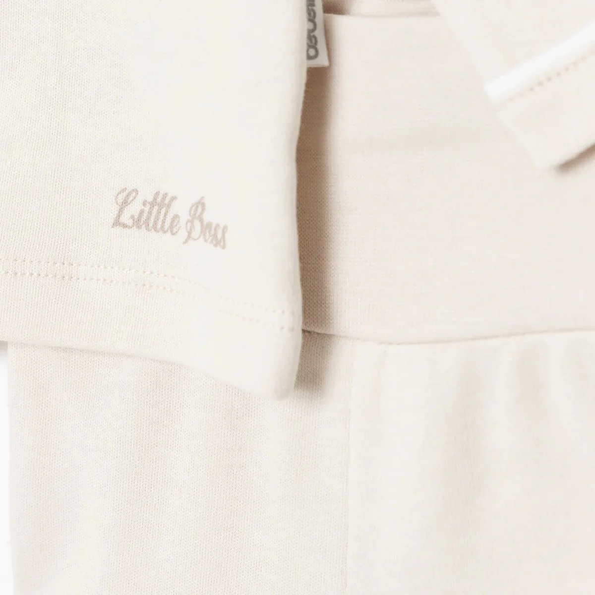 Bebetto Boys 5-Piece Newborn Hospital Set Snap Fastening Little Boss Shirt Collar Full Length Long S - Beige - Image 9