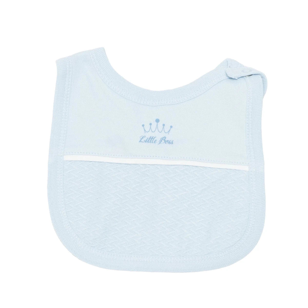 Bebetto Boys 5-Piece Newborn Hospital Set Snap Fastening Little Boss Shirt Collar Full Length Long S - Blue - Image 4
