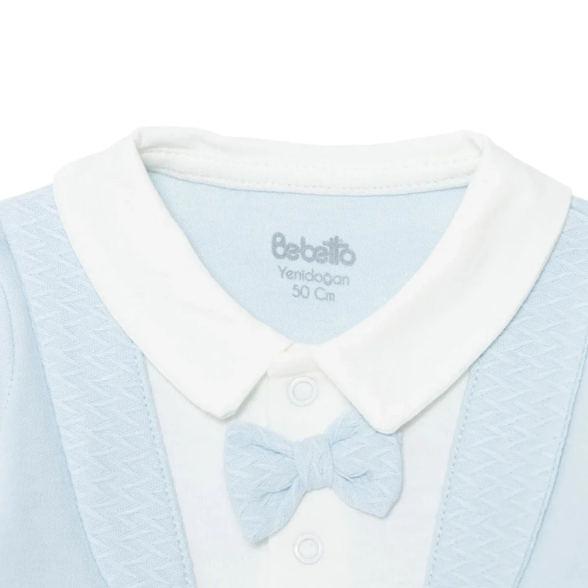 Bebetto Boys 5-Piece Newborn Hospital Set Snap Fastening Little Boss Shirt Collar Full Length Long S - Blue - Image 8