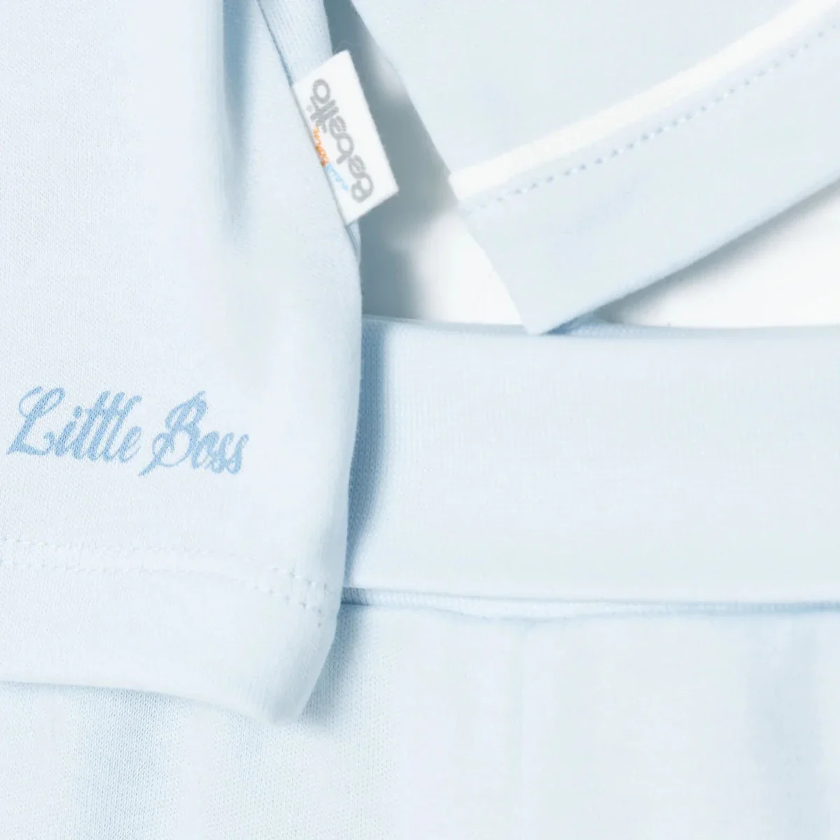 Bebetto Boys 5-Piece Newborn Hospital Set Snap Fastening Little Boss Shirt Collar Full Length Long S - Blue - Image 9