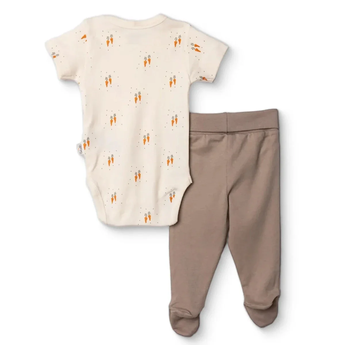 Bebetto Boys Bodysuit & Footed Bottom Set Animal Print Snap Fastening Baby Carrot Crew Neck Full Len - Brown - Image 2