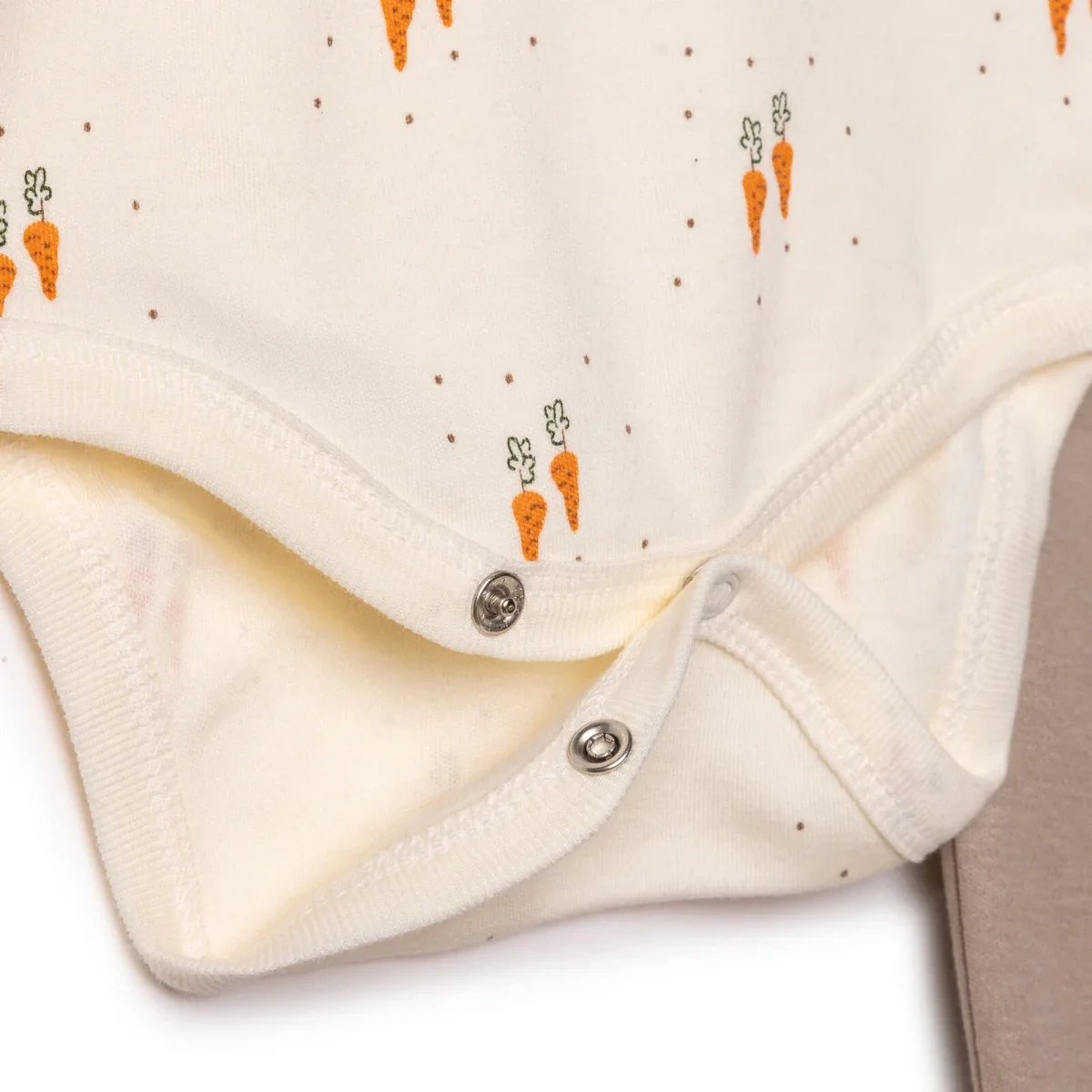 Bebetto Boys Bodysuit & Footed Bottom Set Animal Print Snap Fastening Baby Carrot Crew Neck Full Len - Brown - Image 4