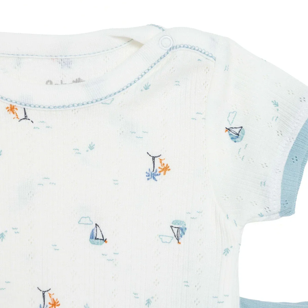 Bebetto Boys Bodysuit & Footless Bottom Set Nautical Print - Petrol Green - Image 5