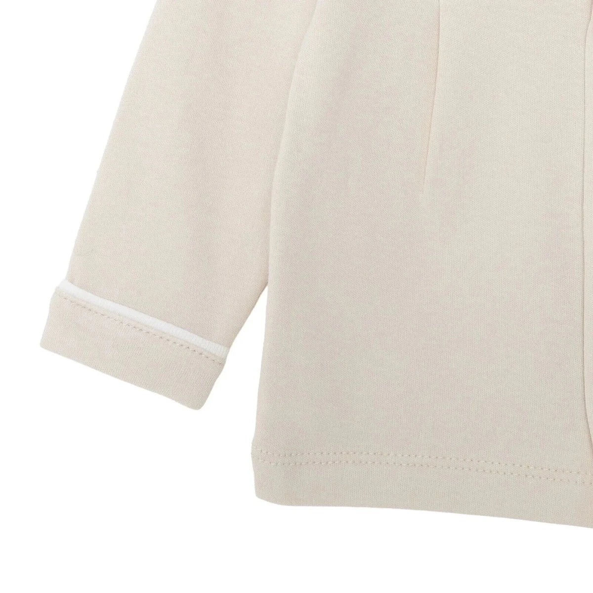 Bebetto Boys Cardigan & Footed Trousers Set Snap Fastening Little Boss Shirt Collar Full Length Long - Beige - Image 5