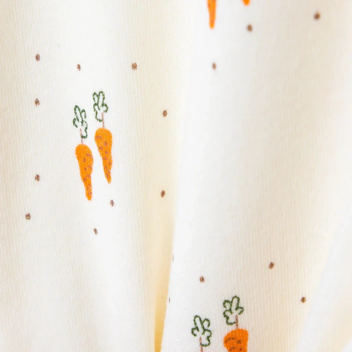 Bebetto Boys Footed Sleepsuit Animal Print Snap Fastening Baby Carrot Crew Neck Full Length Long Sle - Ecru - Image 6