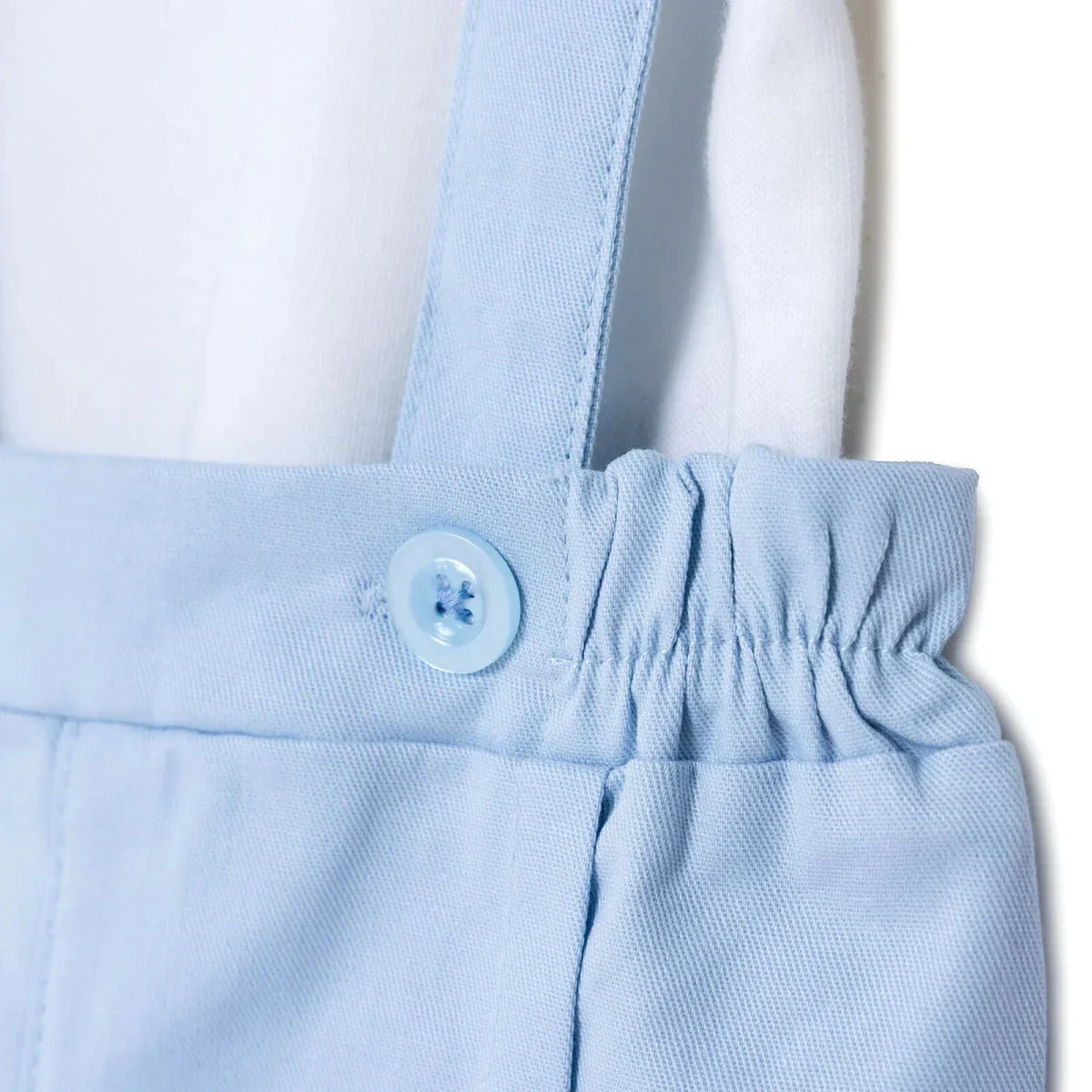 Bebetto Boys Short Dungarees & T-shirt Snap Fastening Little Boss Shirt Collar Short Length Short Sl - Blue - Image 5