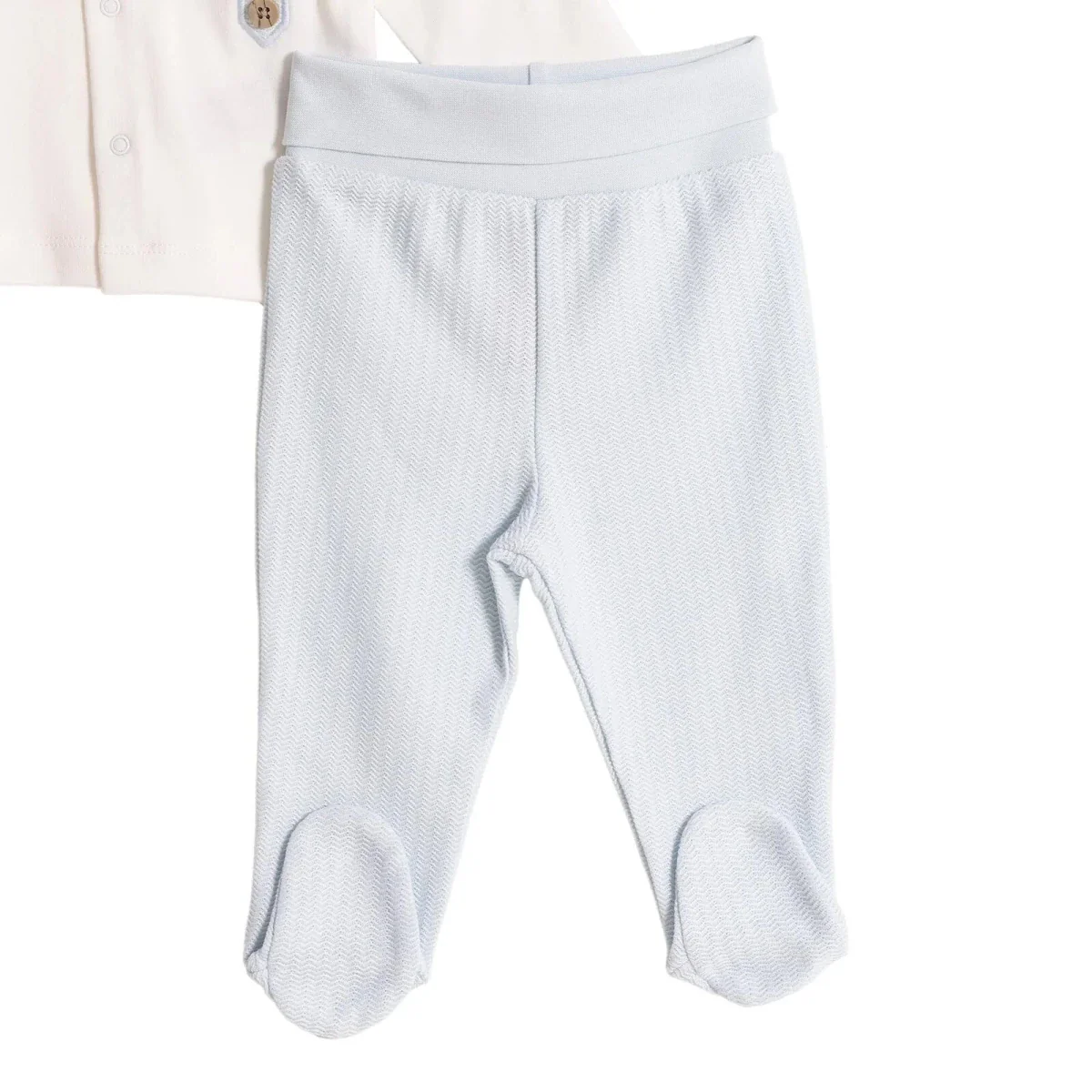 Bebetto Boys Sweatshirt & Footed Bottom Set Long Slee - Blue - Image 4