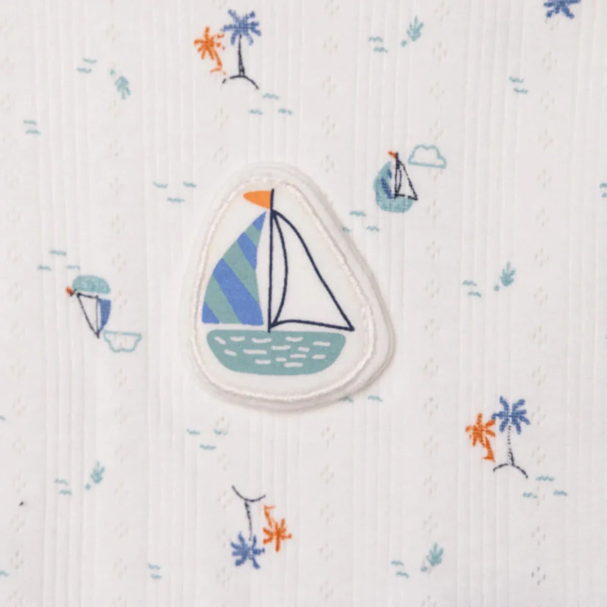 Bebetto Boys T-shirt & Footless Bottom Set Nautical Print - Petrol Green - Image 4