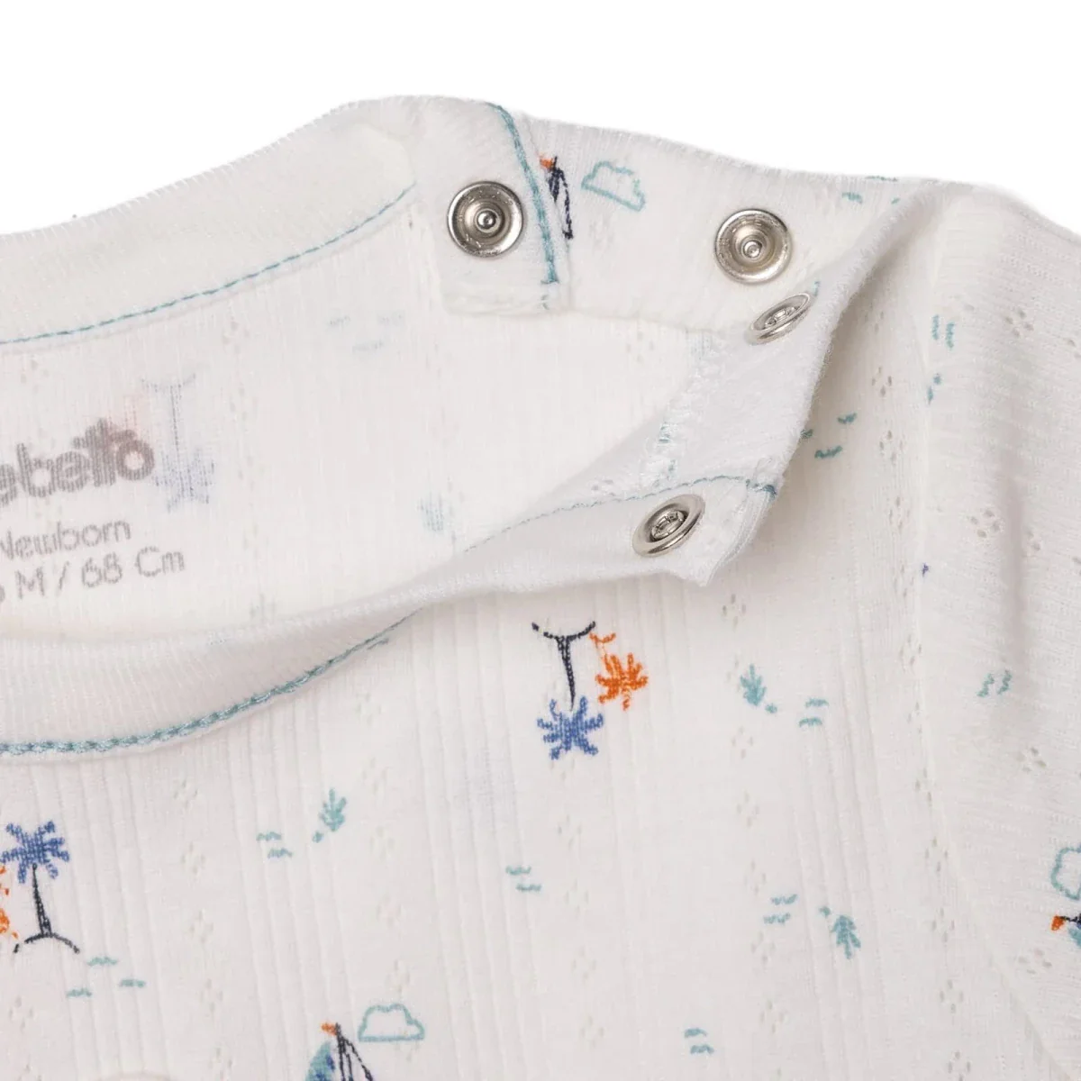 Bebetto Boys T-shirt & Footless Bottom Set Nautical Print - Petrol Green - Image 5