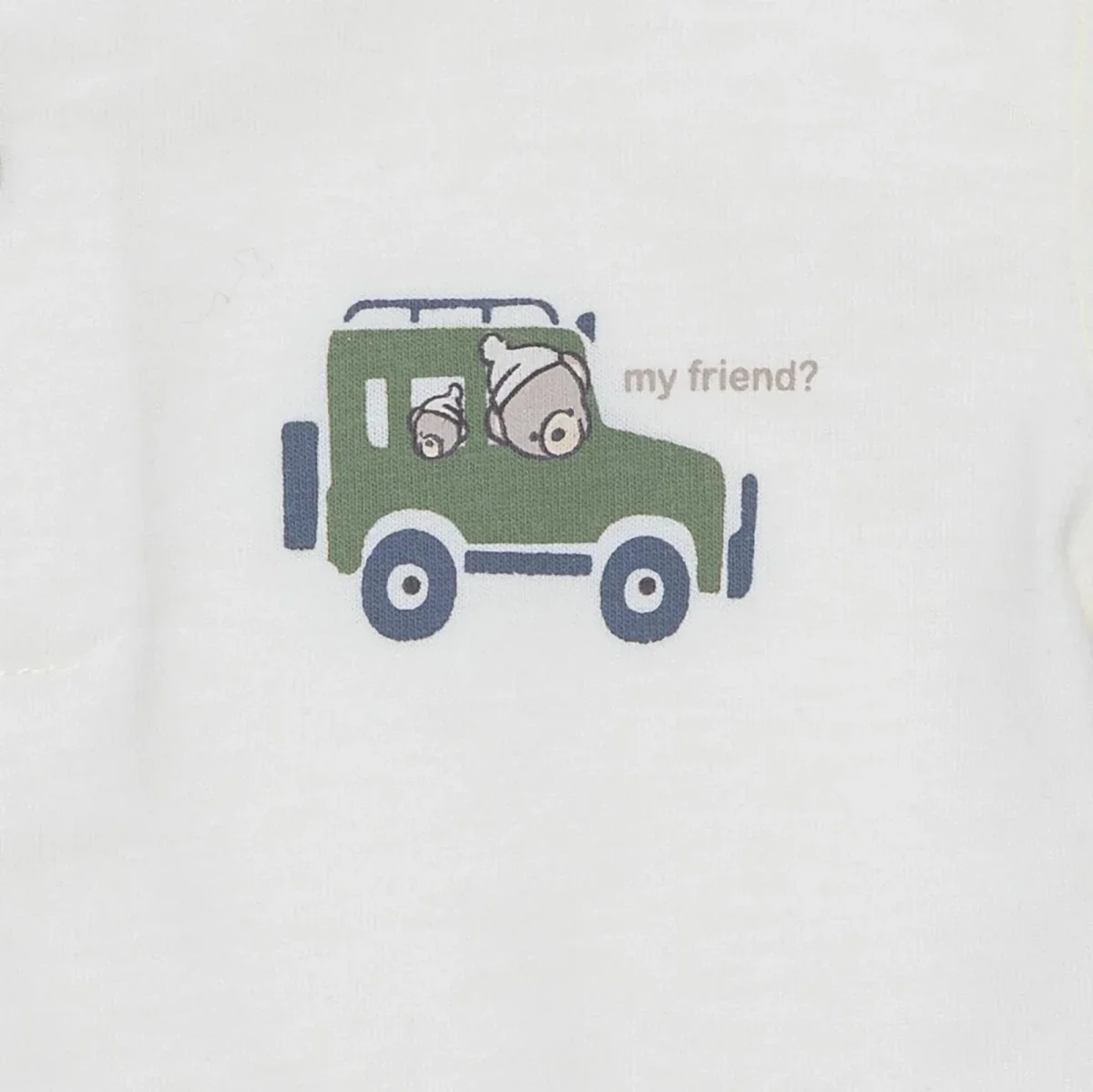 Bebetto Boys Muslin T-shirt & Shorts Set Car Print - Green - Image 3