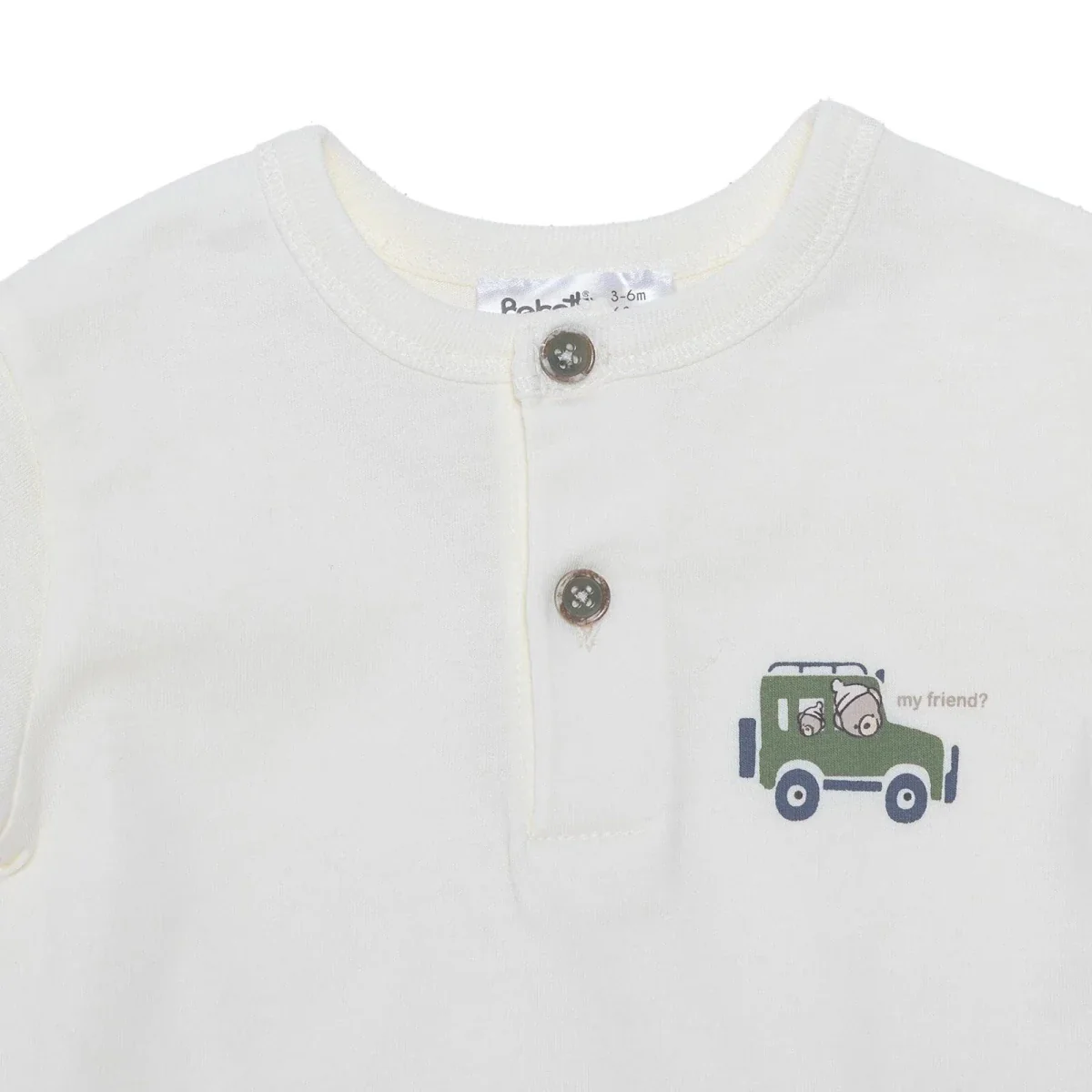Bebetto Boys Muslin T-shirt & Shorts Set Car Print - Green - Image 6