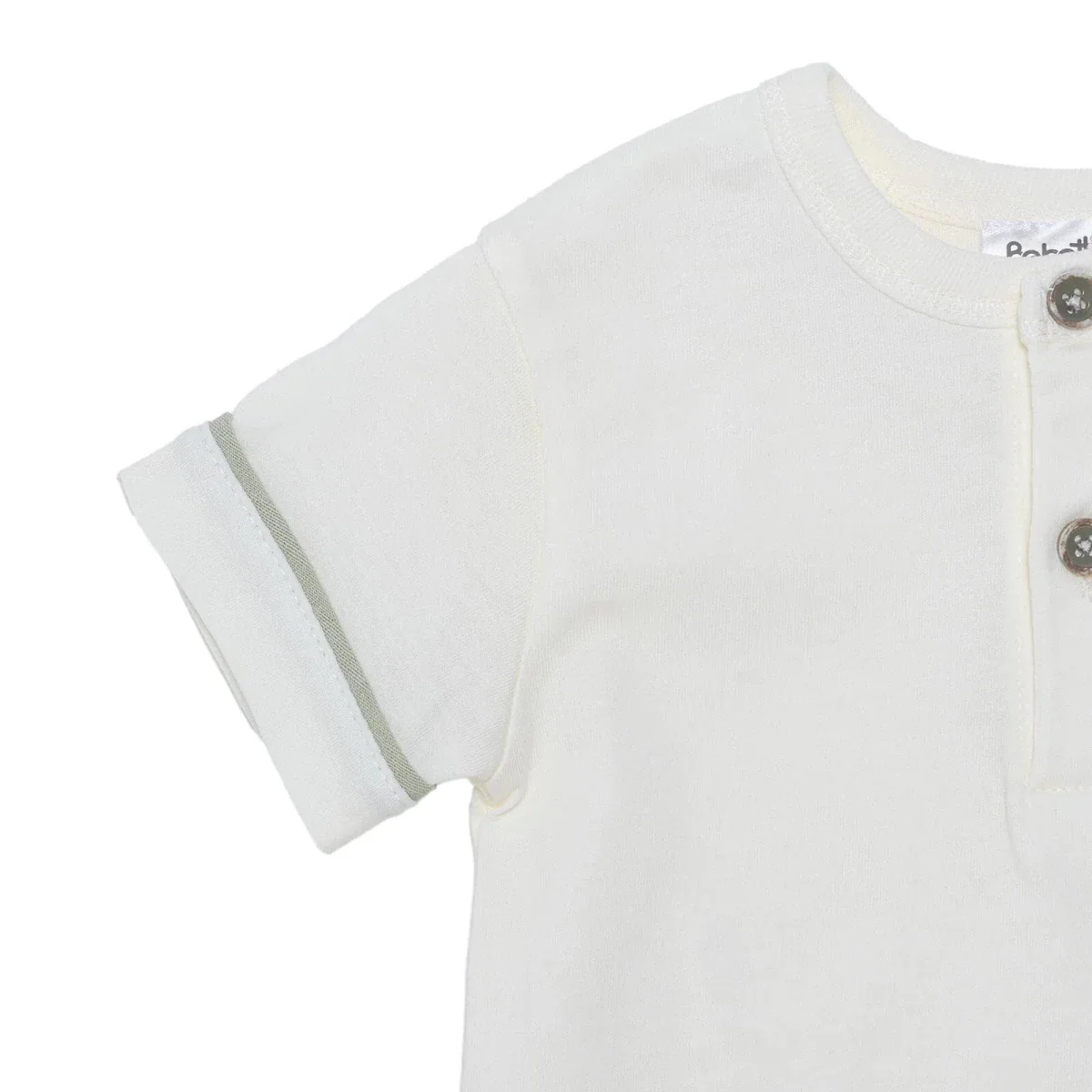 Bebetto Boys Muslin T-shirt & Shorts Set Car Print - Green - Image 7