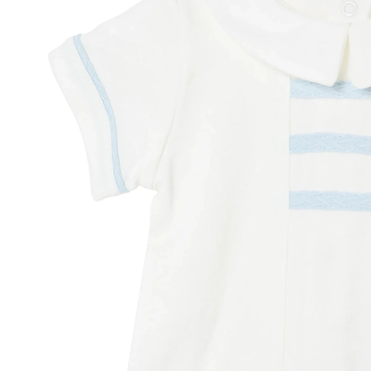 Bebetto Boys T-shirt & Shorts Set Snap Fastening Little Boss Shirt Collar Short Length Short Sleeve - Blue - Image 7