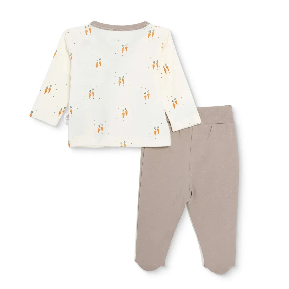 Bebetto Boys Vest Hat & Footed Bottom Set Animal Print Snap Fastening Baby Carrot Envelope Neck Full - Brown - Image 2
