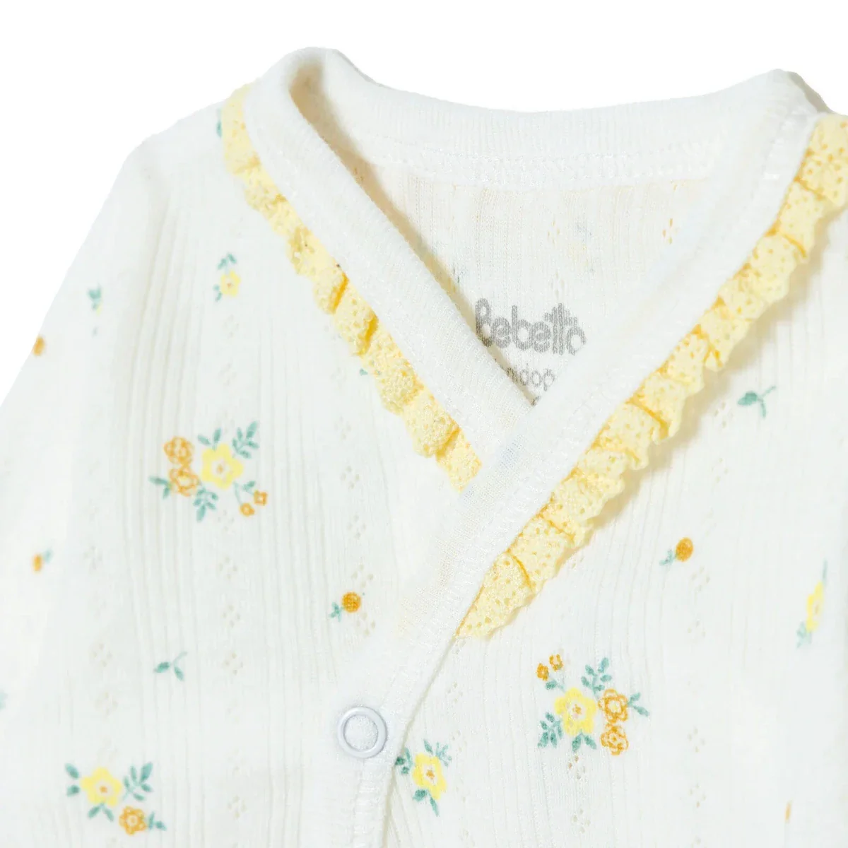 Bebetto Girls 100% Cotton 5-Piece Hospital Pack Envelope Neck - Yellow - Image 3