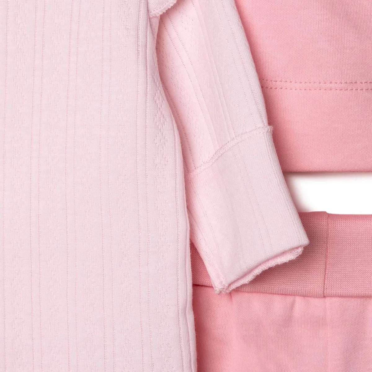 Bebetto Girls 5-Piece Newborn Hospital Set Snap Fastening Loves You Crew Neck Full Length Long Sleev - Pink - Image 3
