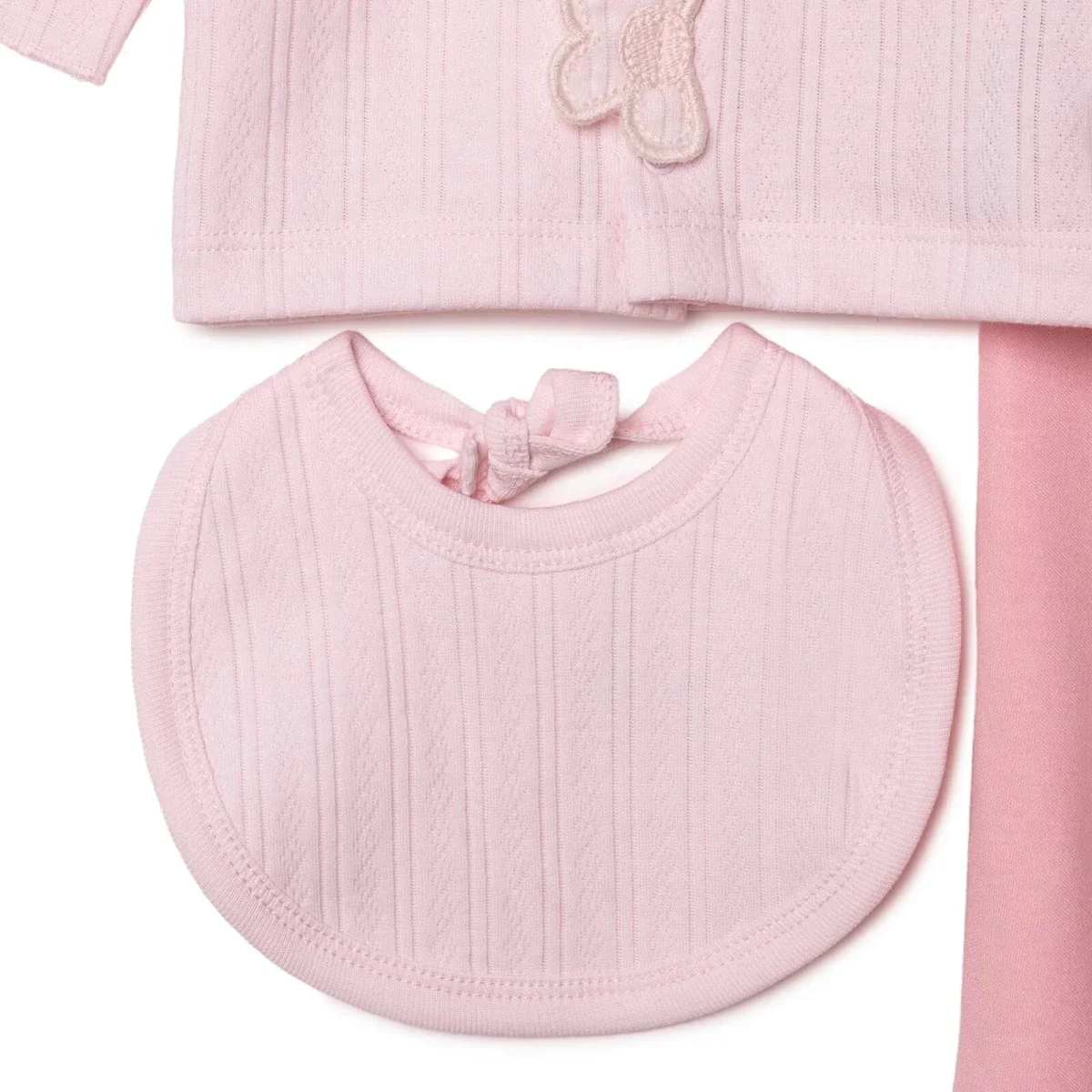 Bebetto Girls 5-Piece Newborn Hospital Set Snap Fastening Loves You Crew Neck Full Length Long Sleev - Pink - Image 7