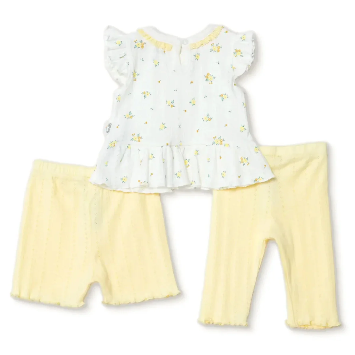 Bebetto Girls Blouse & Leggings Set Floral Print - Yellow - Image 2