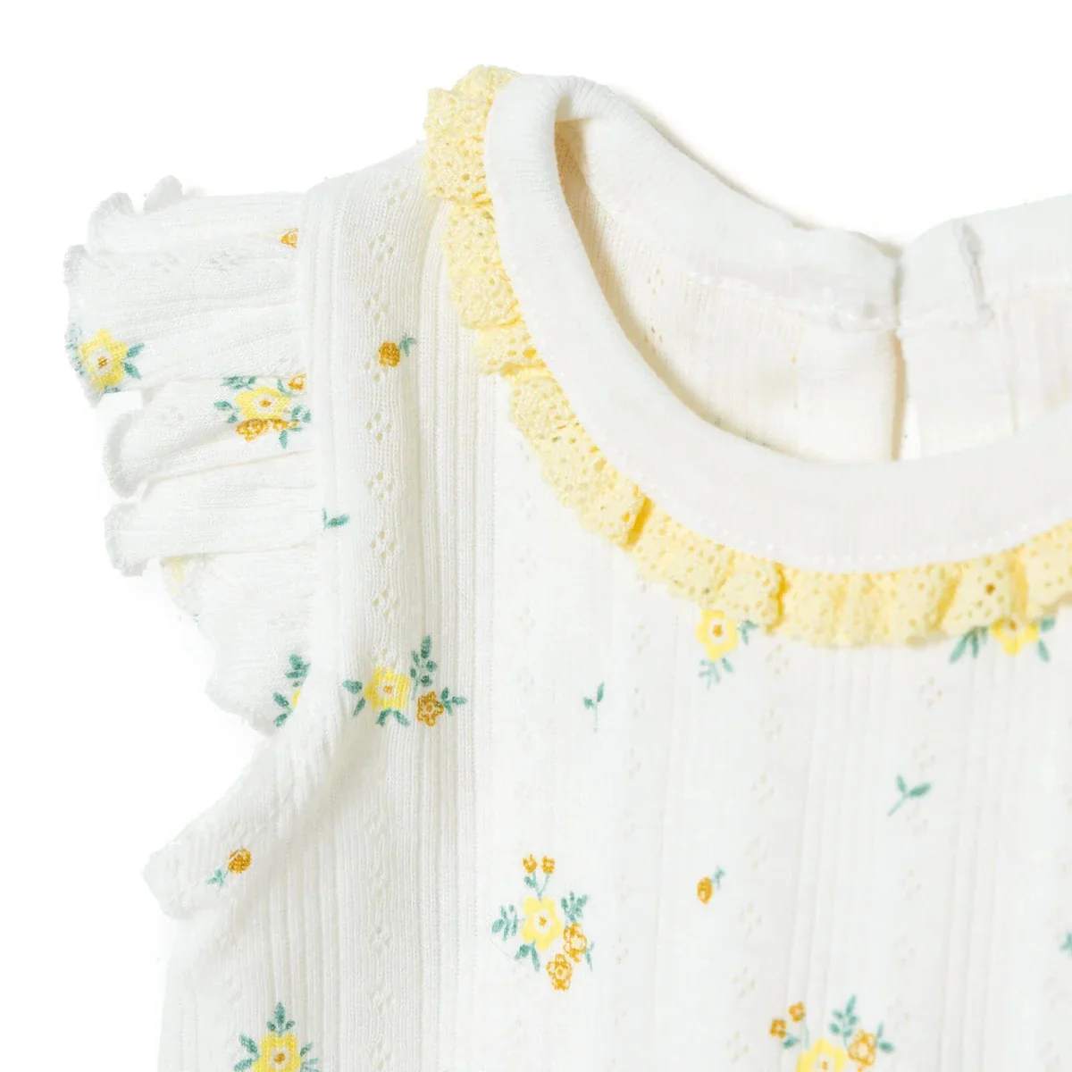 Bebetto Girls Blouse & Leggings Set Floral Print - Yellow - Image 3