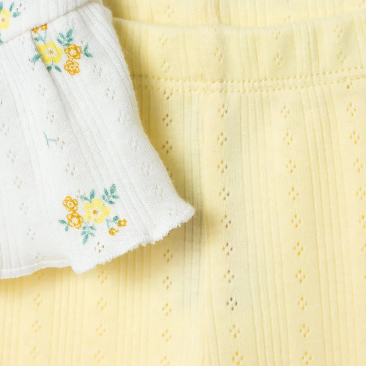 Bebetto Girls Blouse & Leggings Set Floral Print - Yellow - Image 4