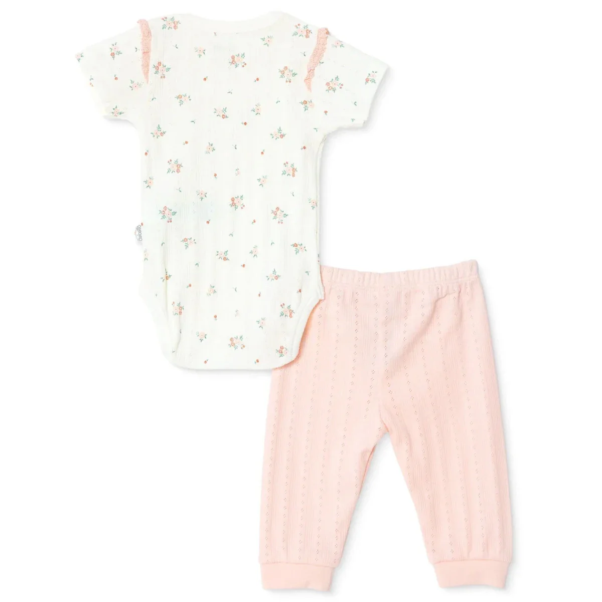 Bebetto Girls Bodysuit & Footless Bottom Set Floral Print - Pink - Image 2